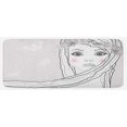 thumbnail image 1 of Teen Room Kitchen Mat, Face Young Girl with Floral Wreath on Hair and Butterfly Design, Plush Decorative Kitchen Mat with Non Slip Backing, 47" X 19", White Black Pearl, by Ambesonne, 1 of 1
