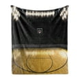 thumbnail image 1 of Teen Room Soft Flannel Fleece Throw Blanket, Empty Basketball Arena Competition Game Winner Champion Success Theme, Cozy Plush for Indoor and Outdoor Use, 60" x 80", Pale Coffee Black, by Ambesonne, 1 of 5