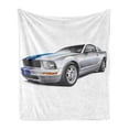 thumbnail image 1 of Teen Room Soft Flannel Fleece Throw Blanket, Modern Cool Car Automobile Speed Fast Vehicle Illustration Print, Cozy Plush for Indoor and Outdoor Use, 50" x 70", Grey Grey Blue, by Ambesonne, 1 of 6