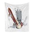 thumbnail image 1 of Teen Room Soft Flannel Fleece Throw Blanket, Skateboard Boy Feet in the Sneakers and Jeans Illustration, Cozy Plush for Indoor and Outdoor Use, 50" x 60", Brown Cream, by Ambesonne, 1 of 6