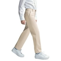 Teen School Pants For Boys Pull On Chino Pants With Pockets Straight Pants Boy Khaki Uniform Pants Boys Back To School Clothes Teen Boys Pants 11-12 Years