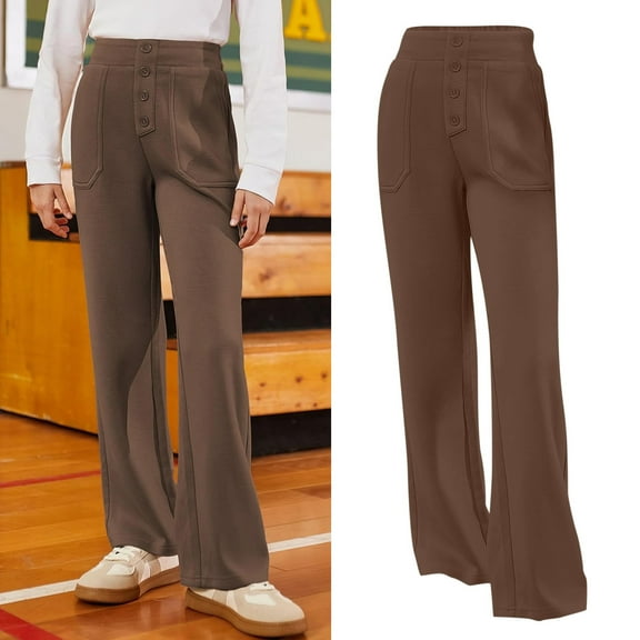 Teen School Uniform Pants For Girls Skinny Fit Stretch Pants With Pockets Flare Leg Pants Pink Pants For Girls Back To School Outfits For Girls Teen Girls Outfits Size 13-14 Years