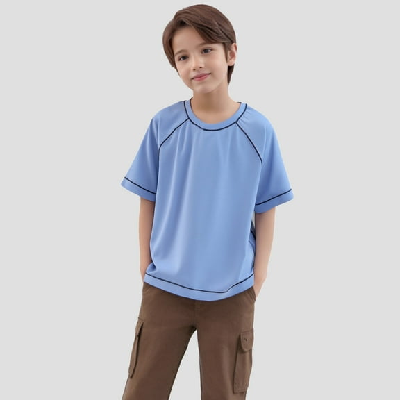 Teen Shirts Casual Short Sleeve Shirts Boys Blue T Shirts Boys Summer T-Shirts 15-16 Years Boys Shirts