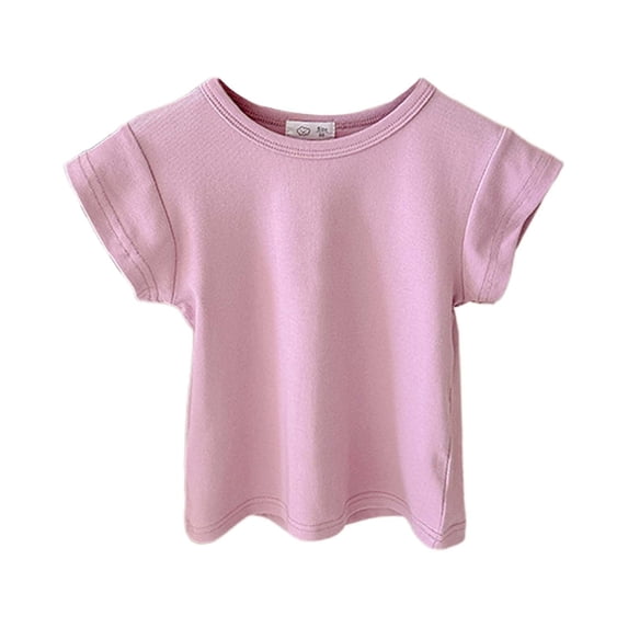 Teen Shirts Cotton T-Shirt Girls Summer Tops Short Sleeve Round Neck Tee Casual Comfortable Stretchy Shirts For Toddlers Kids Daily Wear