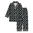 thumbnail image 1 of Teen Silk Girls Pajamas Set Valentines Day Pajamas Long Sleeve Heart Button Down Sleepwear Boys Size 11-12 Years Pajamas, 1 of 4