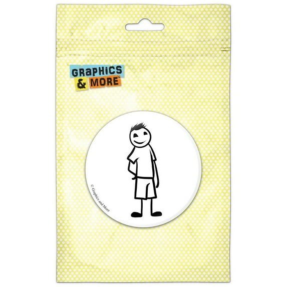Teen Son Stick Figure Family Boy Refrigerator Button Magnet