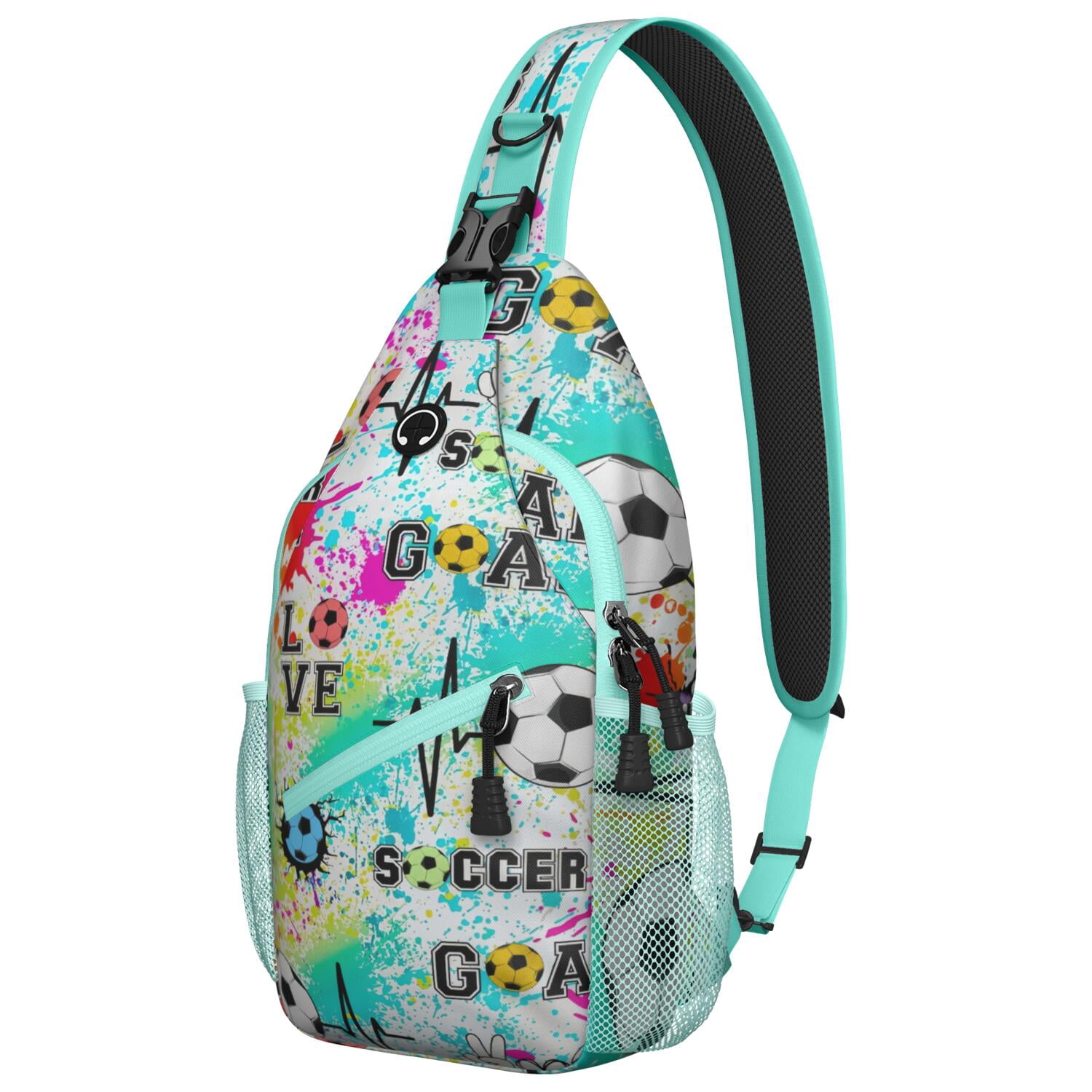 Teen Sports Sling Bag Shoulder Backpack with Softball Print, Mesh Sides Perfect Gift for Boys, Young Players