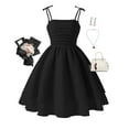 thumbnail image 1 of Teen Summer Dresses Girls Black Dress for Girls with Bow Knot Sweet Sleeveless Girls Party Dress Cute Dresses for Girls 10 Years, 1 of 8