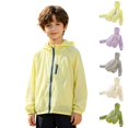 thumbnail image 1 of Summer Jacket Long Sleeve Hooded Zipper Unisex Lightweight Jacket Sun Protection 14-15 Years Girl Clothes, 1 of 5