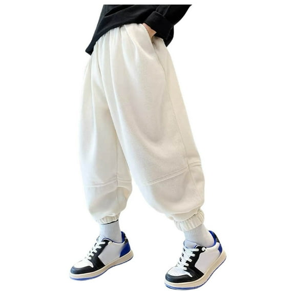 Teen Sweatpant for Boys Baggy Joggers High Waist Elastic with Pockets Solid Pants Athletic Pants for Boys Tween Boys Trendy Clothes 12-13 Years