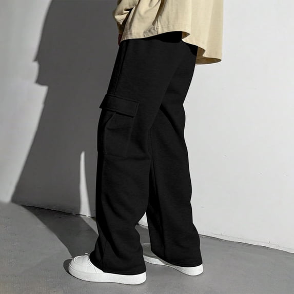 Teen Sweatpant for Boys Baggy Joggers High Waist Elastic with Pockets Solid Pants Boyss Active Pants Kids Spring Fall Pants 11-12 Years