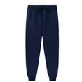 thumbnail image 1 of Teen Sweatpants Adjustable Drawstring Casual Pants With Pockets Girls Solid Pants Navy Toddler Sweatpants Kids Spring Fall Pants 12-13 Years, 1 of 5