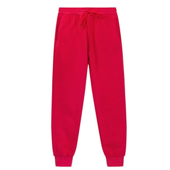 Teen Sweatpants Drawstring Jogger Sweatpants With Pockets Girls Solid Pants Red Pants For Girls Boys Active Pants Size 12-13 Years