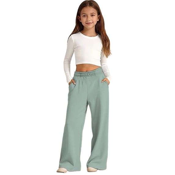 Sweatpants Elastic Waist Straight Leg Pants with Pockets Boys Solid Pants Mint Green Toddler Sweatpants Boys Active Pants Size 13-14 Years