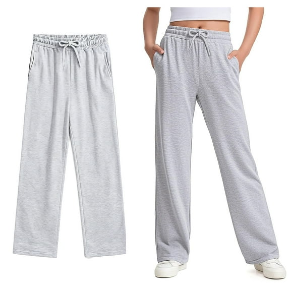 Teen Sweatpants Girls Drawstring Pants With Pockets Casual Grey Sweatpants Kids Girls School Sweatpants Teen Girls Size 13-14 Years Pants