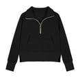 thumbnail image 1 of Teen Sweatshirt Long Sleeve Half Zip Sweatshirt Girls V Neck Cute Pullover Relaxed Fit Tops Fall Winter Clothes Girls Teen Clothes 13-14 Years, 1 of 5