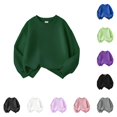 thumbnail image 1 of Sweatshirt for Boys Girls Long Sleeve Kids Dark Green Sweatshirt Kids Crewneck Loose Fit Pullover Tops Fall Cute Sweatshirts 12-13 Years, 1 of 4
