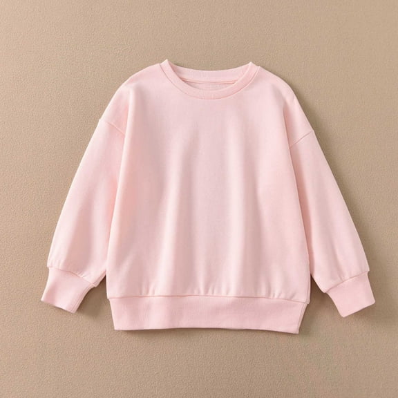 Teen Sweatshirts Girls Long Sleeve Girls Pink Sweatshirt Crewneck Pullover Tops Warm Fall Winter Clothes Size 11-12 Years Girls Clothes