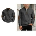thumbnail image 1 of Teen Sweatshirts Long Sleeve Color Block Sweatshirt with Zipper Fall Winter Clothes 16-17 Years Boy Clothes, 1 of 3