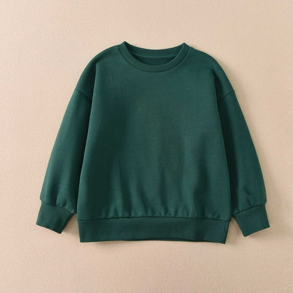 Teen Sweatshirts Long Sleeve Girls Green Sweatshirt Pullover Crewneck Blouse Shirt Tops Warm Fall Winter Clothes 13-14 Years Boy Clothes