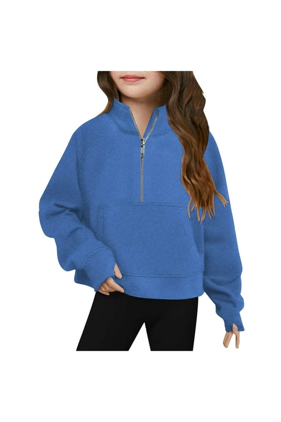 Teen Sweatshirts for Boys Long Sleeve Half Zip Sweatshirt Girls Oversized V-Neck Sweatshirts Fall Clothes Girls Clothes 13-14 Years