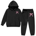thumbnail image 1 of Sweatsuit 2PC Long Sleeve Bow Hoodies Pullover and Sweatpants Fall Clothes Size 12-13 Years Girls Clothes, 1 of 5