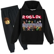 XOLIAN Teen Sweatsuit Roblox Long Sleeve Hoodies and Sweatpants Set-Pullover Sweatshirt Hooded 2 Piece Outfits for 8-16 Years
