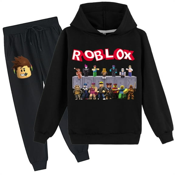 Teen Sweatsuit Roblox Long Sleeve Hoodies and Sweatpants Set-Pullover Sweatshirt Hooded 2 Piece Outfits for 8-16 Years