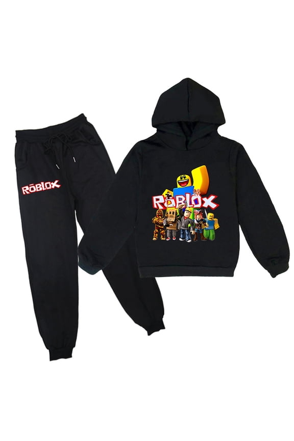 Teen Sweatsuit Roblox Sweatshirt Hooded and Jogger Pants-Pullover Long Sleeve Hoodies 2 Piece Outfits for 6-14 Years