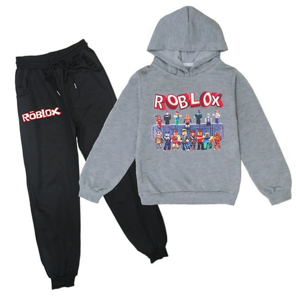 Teen Sweatsuits Roblox Pullover Long Sleeve Tops and Sweatpants Set-2pcs Casual Sweatshirt Hooded Outfits for Fall