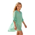 thumbnail image 1 of Teen Swimsuit Cover Up Girls Crew Neck Green Chiffon Swim Cover Up Girls Chiffon Dress Girls Bathing Suit Cover Up Size 10-11 Years, 1 of 9