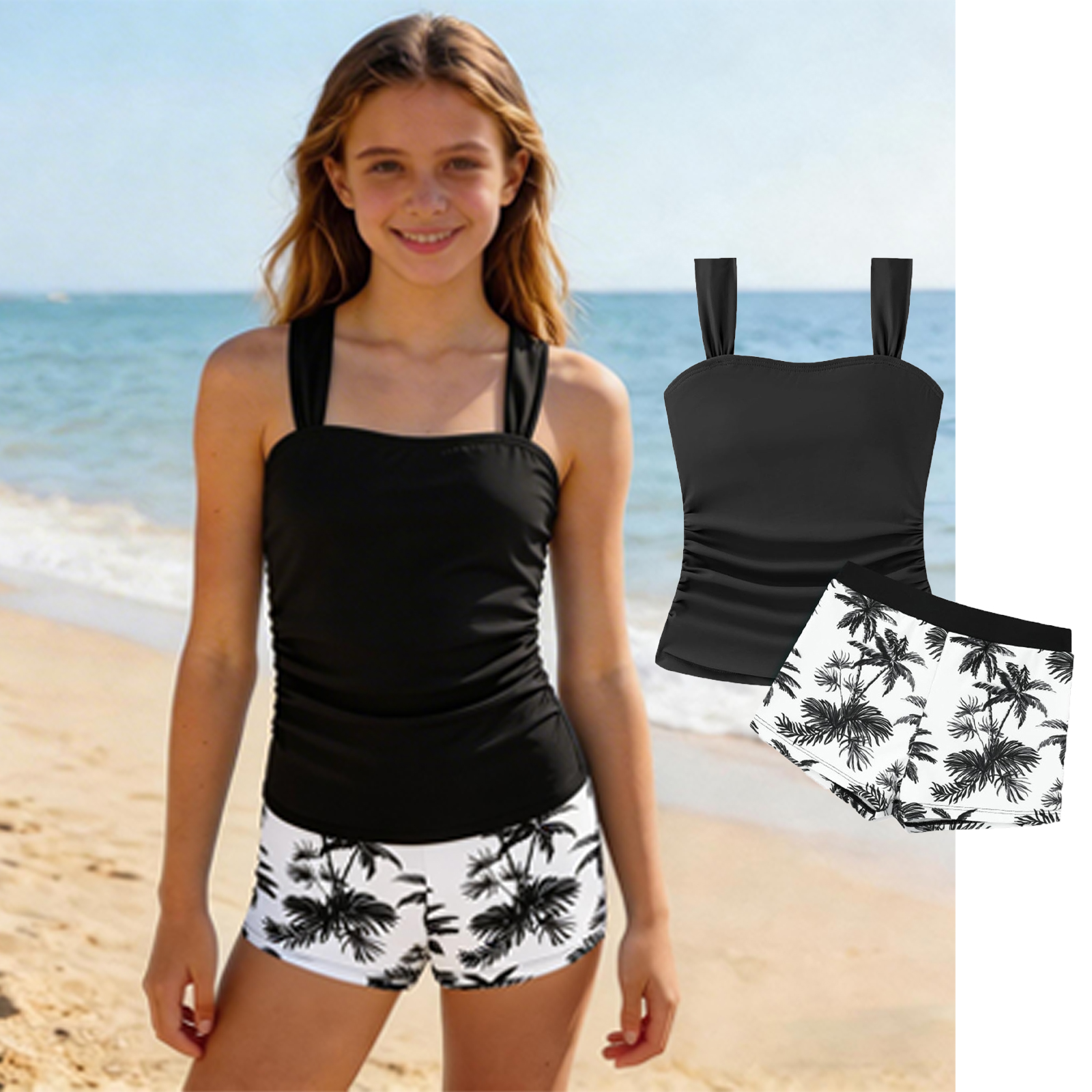 Teen Swimsuit For Girls Girls Swimsuit With Shorts Two Piece Set Teen Teen Swimsuit For Girls Girls Swimsuit With Shorts Two Piece Set Teen