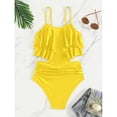 thumbnail image 1 of Girls Swimsuits One Piece Swimsuits Yellow Swimsuit Sun Protection Bathing Suit for Girls 13-14 Years, 1 of 3