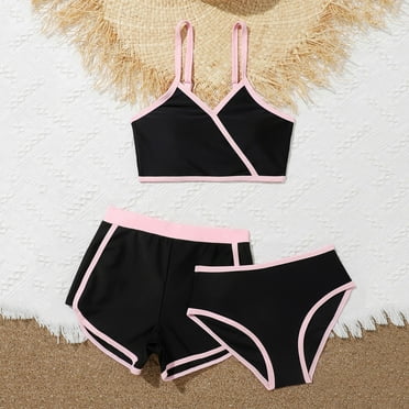 Teen Swimsuits 3 Piece Swimsuit with Shorts Kids Swimsuits for Girls 10-11 Years