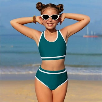 GYRATEDREAM Girl's Two Piece Swimsuit High Waisted Spaghetti Strap