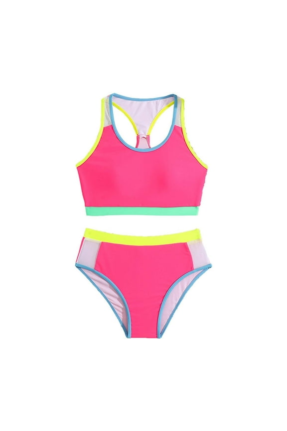 Teen Swimsuits Plain Color Girls Swimsuit with Shorts Teen Girl Bathing Suits 2 Piece Tween Bikini for Teens 11-12 Years