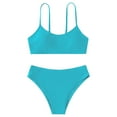 thumbnail image 1 of Teen Swimsuits Plain Color Girls Swimsuit with Shorts Two Piece Bikini Sets Tween Bikini for Girl 10-11 Years, 1 of 3