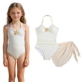thumbnail image 1 of Teen Swimsuits Quick Dry Halter 1 Piece Bathing Suits with Cover Up Skirt Teen Clothes 15-16 Years, 1 of 9