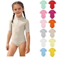 thumbnail image 1 of Swimsuits Short Sleeve 1 Piece Bathing Suit Quick Dry Beach Swimwear Rashguard Swimming Suit for Girls 14-15 Years, 1 of 5