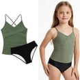 thumbnail image 1 of Swimsuits Tankini 2 Piece Swim Suits with Chest Pad Bathing Suits for Girls 15-16 Years, 1 of 3
