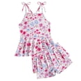 thumbnail image 1 of Teen Swimsuits Tankini Girl's Floral Print 2 Piece Bikini Sets Strap Camisole Tops Sleeveless Ruffled Hem Bathing Suit Swimsuits, 1 of 6