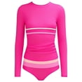 thumbnail image 1 of Teen Swimsuits Tankini Girls Rash Guard Swimsuit 2-Pieces Short Sleeve Bathing Suit Rashguard Summer Beach Swimwear Sets, 1 of 5
