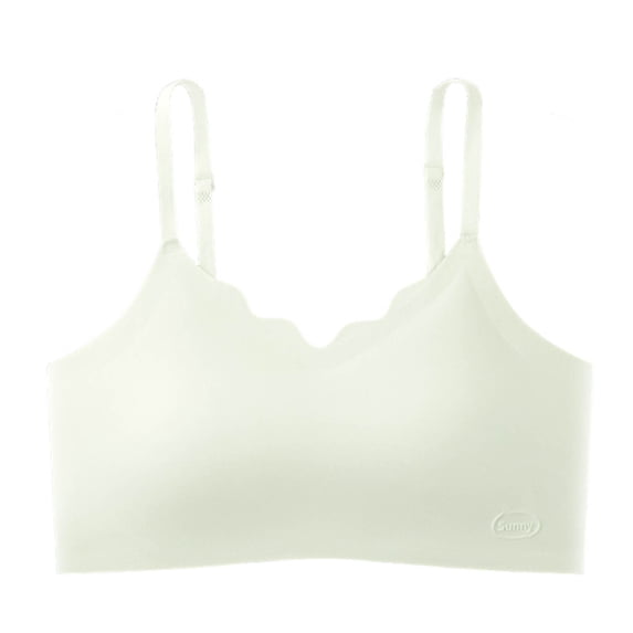 Teen T-Shirt Bralettes Comfy Padded Cotton Wireless Bras Everyday Underwear Seamless Sports Bras, 9-12Years Green