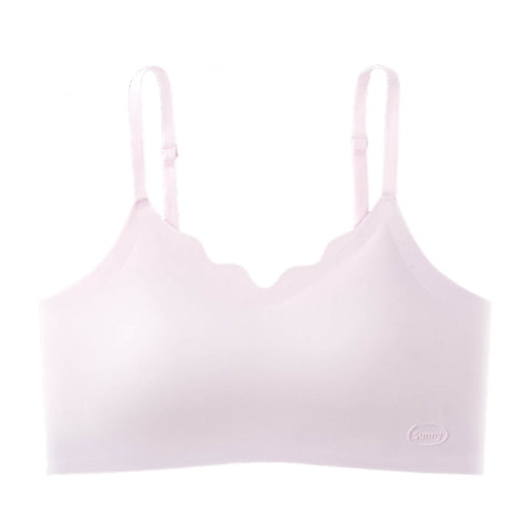 Teen T-Shirt Bralettes Comfy Padded Cotton Wireless Bras Everyday Underwear Seamless Sports Bras, 9-12Years Purple