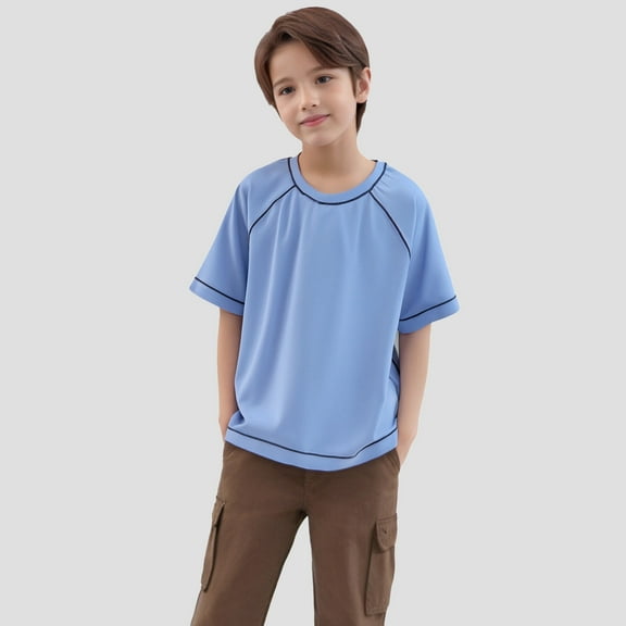 Teen T Shirts for Boys Girls Casual Boys Short Sleeve T Shirts Blue Tees Baseball Tops 17-18 Years Boys Shirts