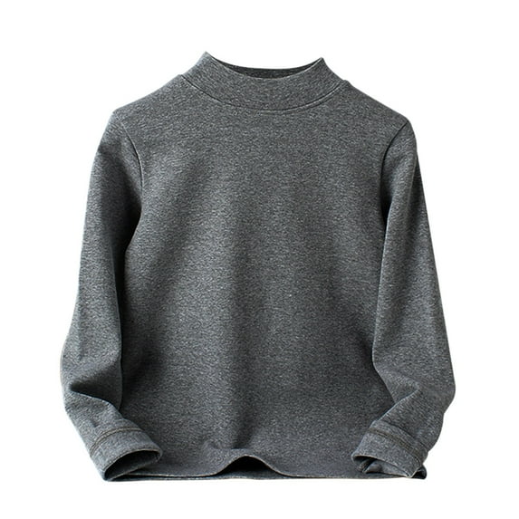 Teen Thermal Shirt Grey Long Sleeve Shirt Girls Turtleneck Basic Tees Fall Tops Size 13-14 Years Girls Shirts
