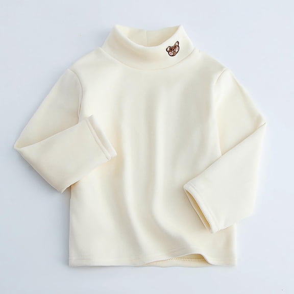 Teen Thermal Shirt White Long Sleeve Shirts Girls Turtle Neck Tees Boys Fall Shirts Girl T-Shirts Size 10-11 Years