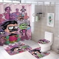 thumbnail image 1 of Teen Titans Go 4 Pcs Shower Curtain Set with Rugs And Toilet Lid Cover, Cartoon Bathroom Decor Sets with Shower Curtain And Rugs, Bathroom Curtain Set with Mats, 1 of 8