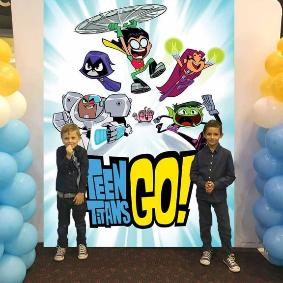 Teen Titans Go Backdrop Banner Party Supplies Poster Movie Theme Background for Photography Kids Birthday Decorations