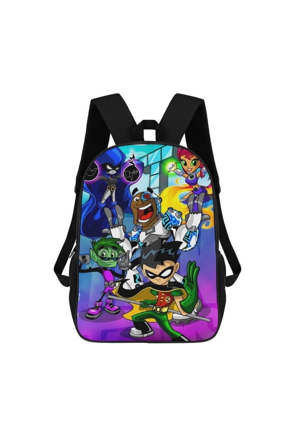 Teen-Titans-Go! Backpack, Bookbag with Adjustable Shoulder Straps And Large Zip Compartment, Unisex Travel Bags 17 Inch